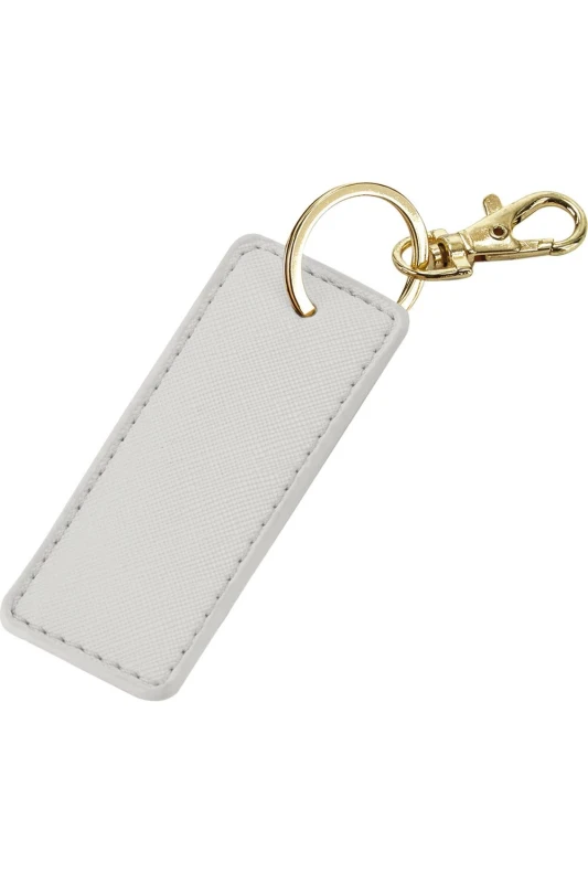Image of Bagbase Boutique Leather-Look PU Keyclip in Light Grey Light Grey Unisex One Size