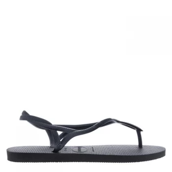 Image of Havaianas Luna Flip Flops - Black 0090