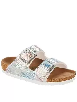 Image of Birkenstock Arizona Flashy Hologram Sandal, Silver, Size 10 Younger