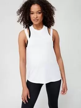 Image of adidas Train Essentials 3bar Tank, White, Size L, Women