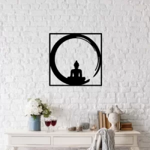 Image of Buddha Black Decorative Metal Wall Accessory