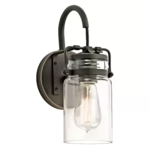 Image of Wall Light Vintage Style Canning Jars Clear Glass Shade Olde Bronze LED E27 60W