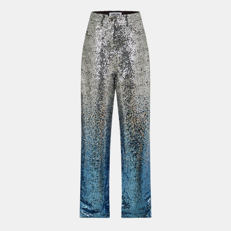 Image of AmyLynn Womens Straight Leg Trousers Silver female 12 (L)