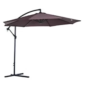 Image of Outsunny Parasol 01-0585 Metal, Polyester Coffee