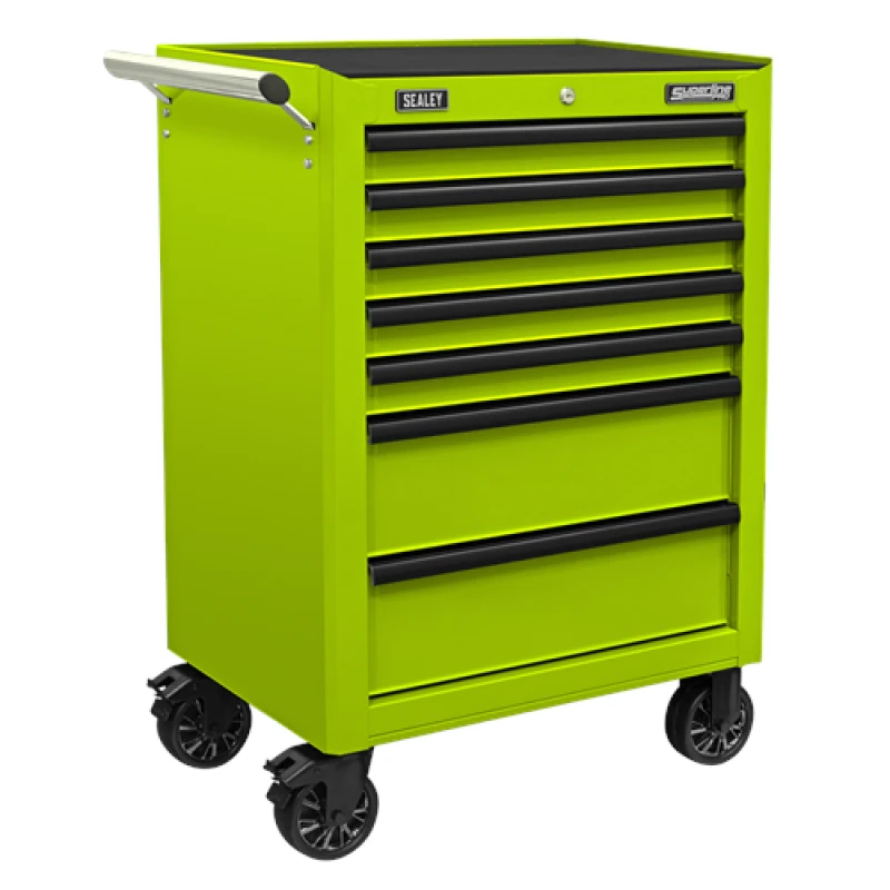 Image of Sealey Superline Pro Rollcab 7 Drawer with Ball-Bearing Slides - Green/Black AP26479THV