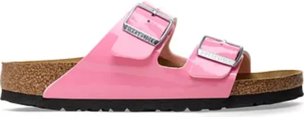 Image of Birkenstock Womens Arizona Patent-Leather Slim-Fit Sandals - UK 5.5 Pink Sandals female 1026957 5.5