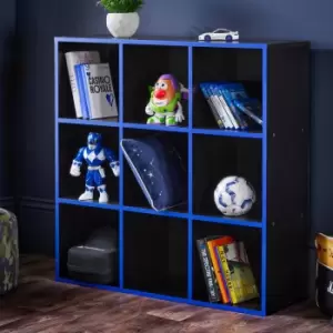 Image of Black 9 Cube Storage Unit Black/Red