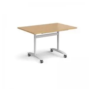 Image of Rectangular deluxe fliptop meeting table with white frame 1200mm x
