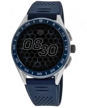 Image of Tag Heuer Connected Modular 45 Black Dial Blue Rubber Strap Mens Watch SBG8A11.BT6220 SBG8A11.BT6220