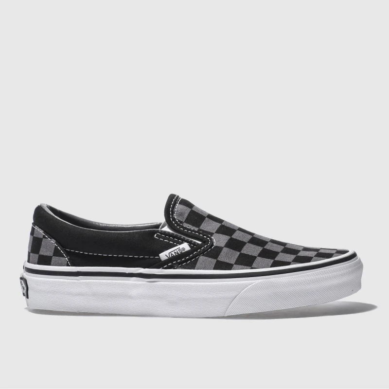 Image of Vans Classic Checkerboard Trainers in Black & Grey Black / Grey UK 3 (EU 35)