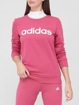 Image of adidas Essentials Linear Sweatshirt - Pink, Size S, Women