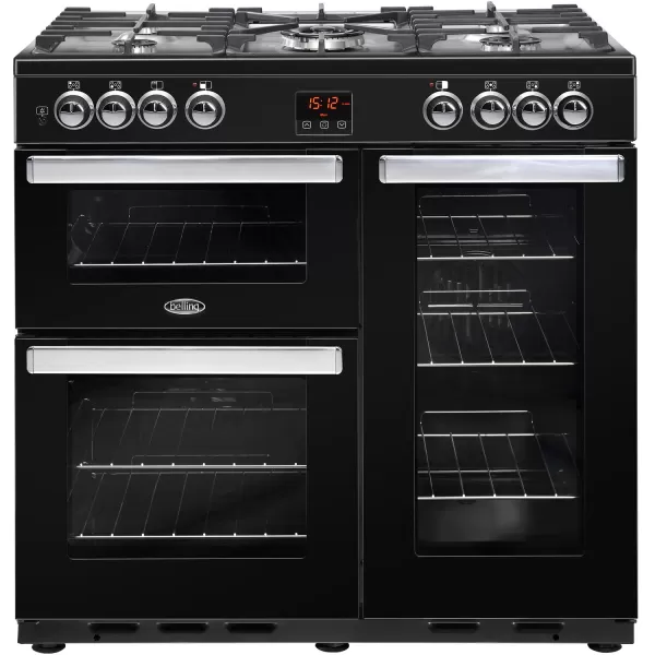 Image of Belling Cookcentre 90DFT 90cm Dual Fuel Range Cooker - Black