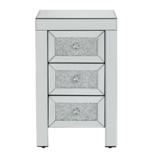 Image of Vienna 3 Drawer Mirrored Bedside Table