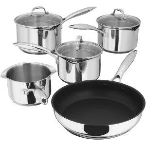 Image of Stellar 7000 Stainless Steel Draining Saucepan Set - 5 Piece