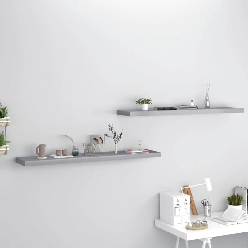Image of VIDAXL Vidaxl - Floating Wall Shelves 2 pcs Grey 120x23.5x3.8cm mdf 8720286074947