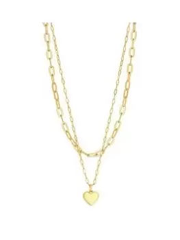 Image of Jon Richard Jon Richard Gold Plated Polished Layered Heart Necklace