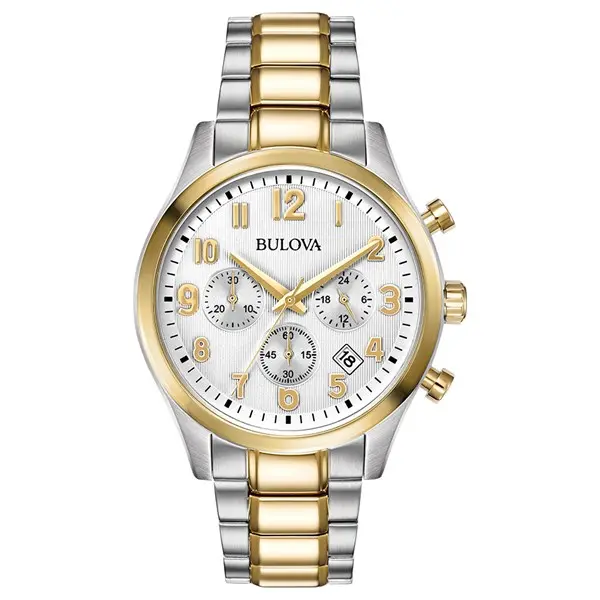 Image of Bulova 98B330 Two Tone Chronograph Bracelet Watch - W09263