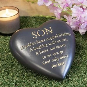Image of Thought Of You Graveside Dark Grey Heart Memorial - Son