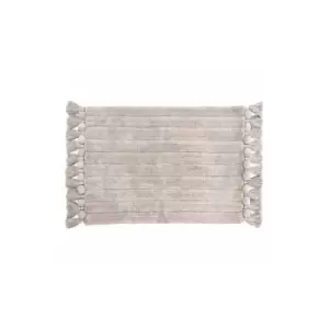 Image of Furn Tassel Ribbed Bath Mat (One Size) (Natural) - Natural