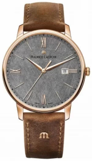 Image of Maurice Lacroix Eliros Date Textured Dial Brown Leather Watch