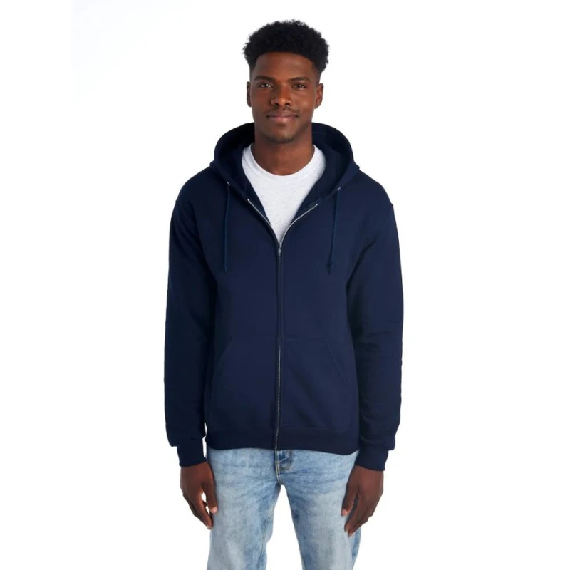 Image of JERZEES Mens Nublend Full Zip Hoodie in Navy Size: Small Navy Male S