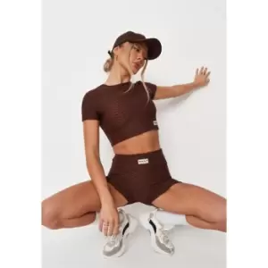 Image of Missguided BOOTY SHORT - Brown