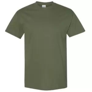 Image of Gildan Mens Heavy Cotton Short Sleeve T-Shirt (Pack Of 5) (S) (Military Green)
