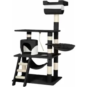 Image of Cat tree scratching post Stokeley - cat scratching post, cat tower, scratching post - black/white