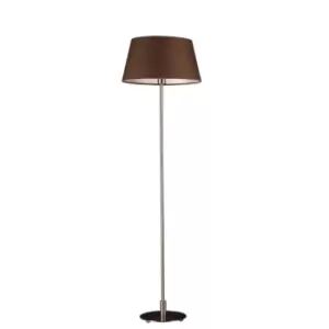 Image of Geilo Floor Lamp With Tapered Shade Satin Nickel