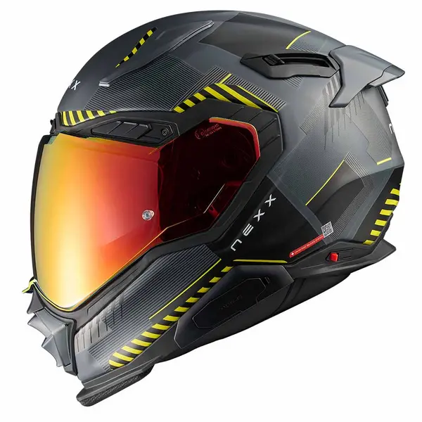 Image of Nexx X.WST3 Fluence Grey Yellow Matt Full Face Helmet Size M