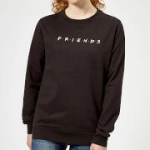 Image of Friends Logo Contrast Womens Sweatshirt - Black