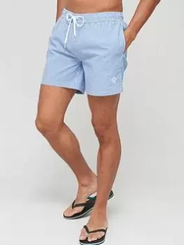 Image of Gant Seersucker Swim Shorts, Nautical Blue, Size L, Men