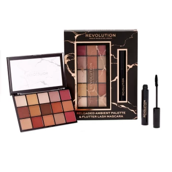 Image of Makeup Revolution Reloaded Ambient Palette & Flutter Lash Mascara Gift Set
