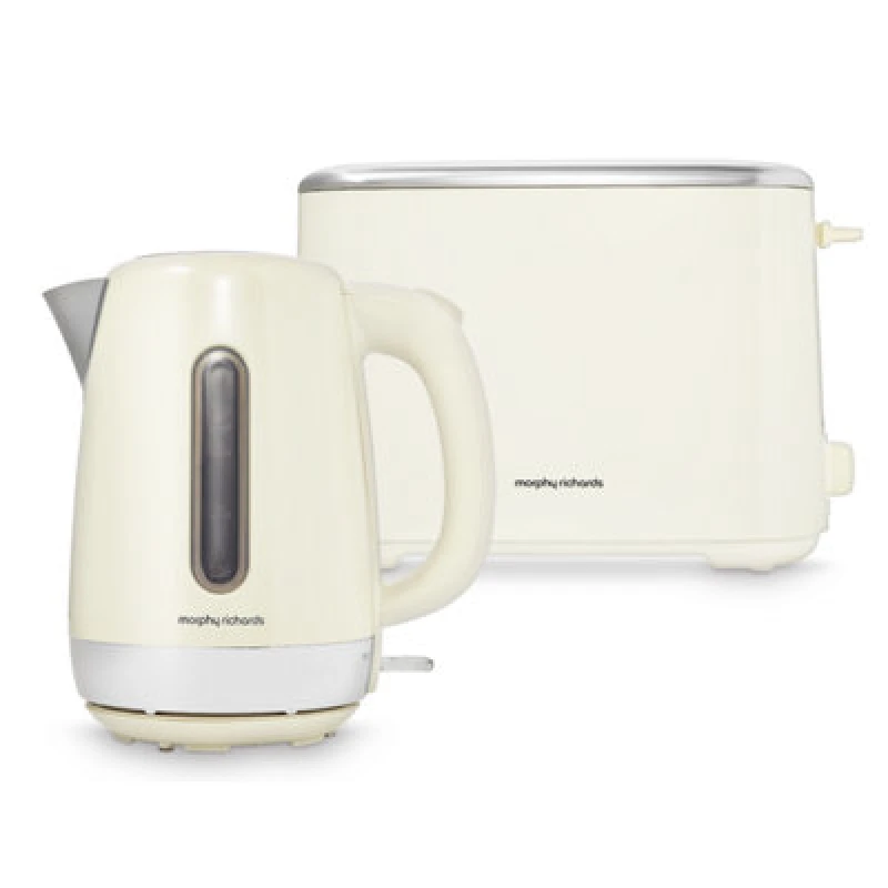 Image of Morphy Richards Equip Kettle and Toaster Set in Cream Cream One Size Unisex 5056765430076