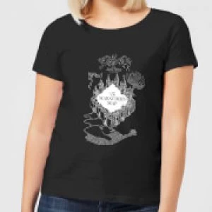 Image of Harry Potter The Marauder's Map Womens T-Shirt - Black