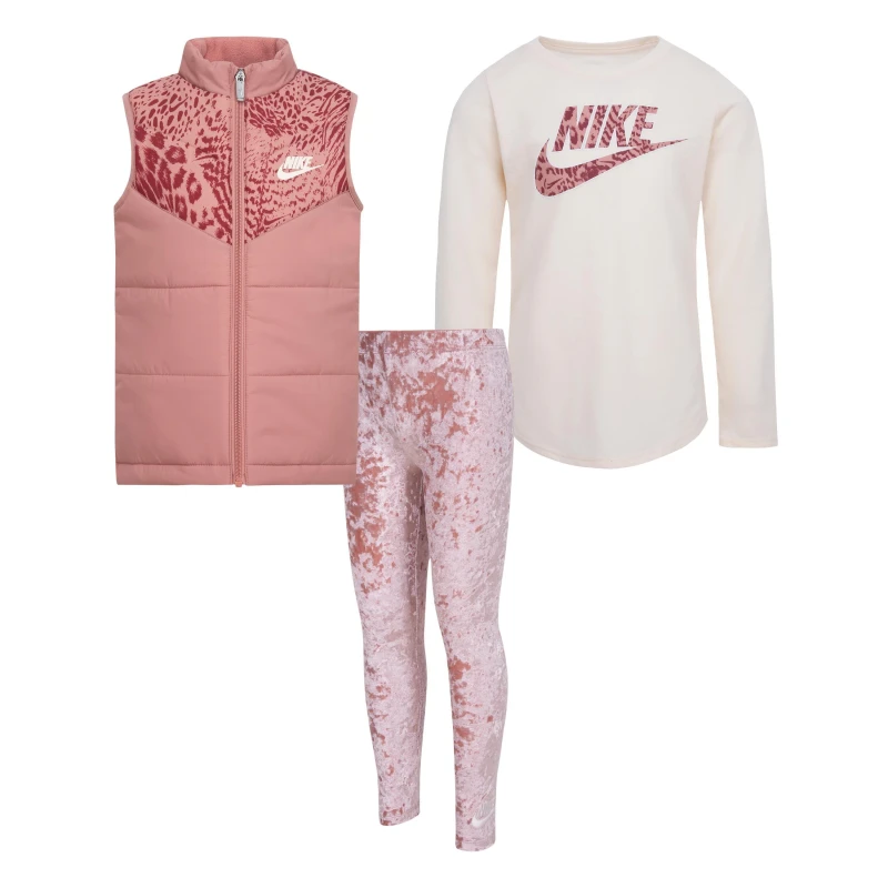 Image of Nike 3 PC Vest Set Red Stardust female 2-3 Yrs