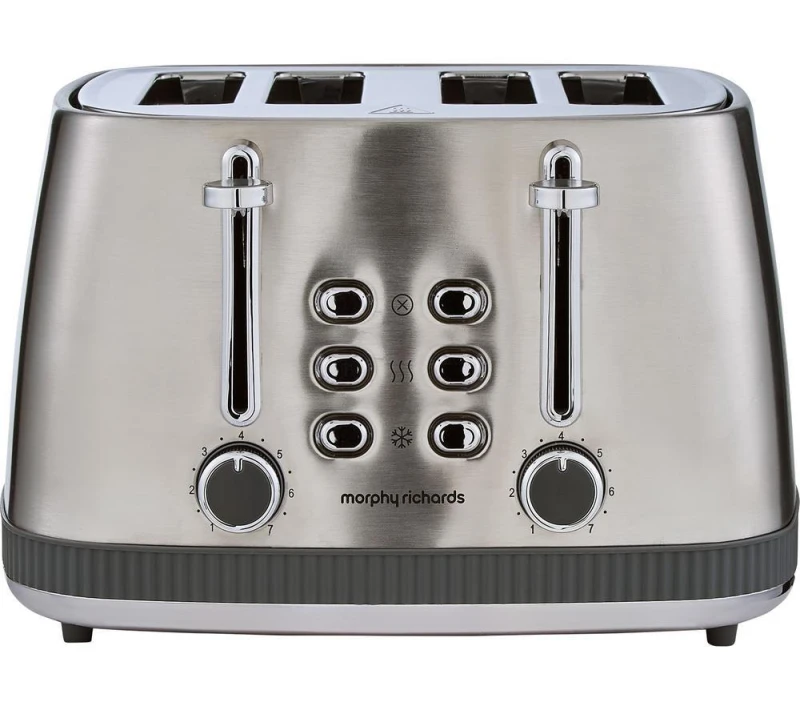 Image of Morphy Richards Mexborough 242902 4-Slice Toaster - Grey & Stainless Steel 5056765401595