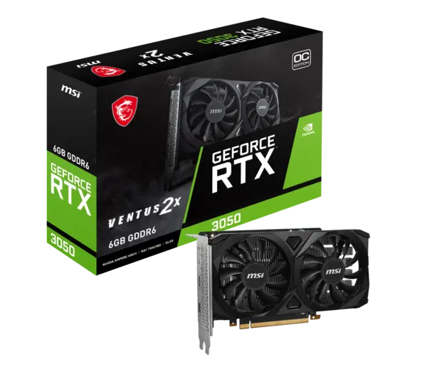 Image of MSI GeForce RTX 3050 VENTUS 2X 6G OC GDDR6 Graphics Card