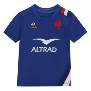 Image of Le Coq Sportif France Home Rugby Shirt 2021 2022 Junior - Blue