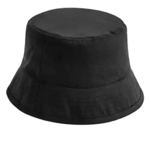 Image of Beechfield Unisex Adult Organic Cotton Bucket Hat (S-M) (Black)