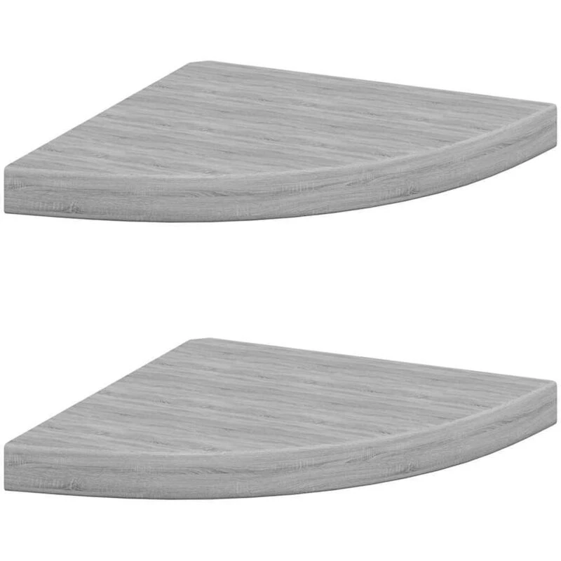 Image of VIDAXL Vidaxl - Wall Corner Shelves 2 pcs Concrete Grey 35x35x3.8cm mdf 8720286417447