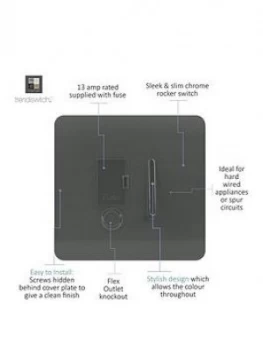 Image of Trendiswitch Switched 13A Fused Spur Charcoal