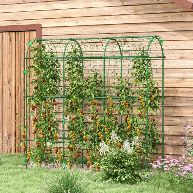 Image of OUTSUNNY 183cm Tall Garden Trellis for Climbing Plants Outdoor in Green Green Unisex