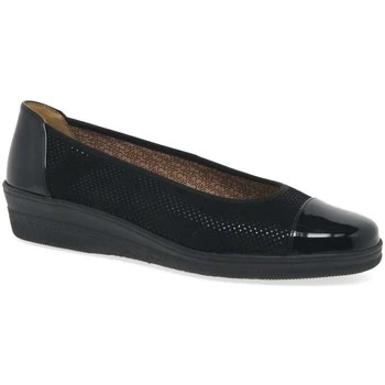 Image of Gabor Petunia Womens Patent Accent Low Heeled Pumps womens Shoes (Pumps / Ballerinas) in Black