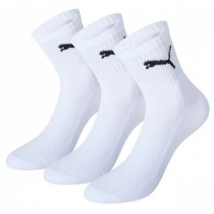 Image of Puma Short Crew Socks White UK Size 2H-5 Pack of 3