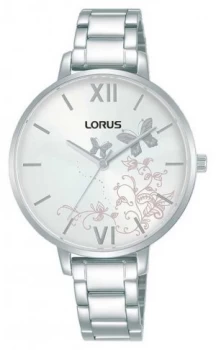 Image of Lorus Womens White Sunray Dial Stainless Steel Bracelet Watch