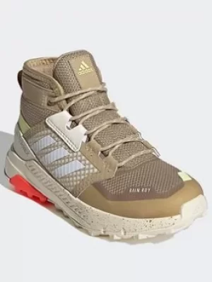 Image of adidas Terrex Trailmaker Mid Rain.rdy Hiking Shoes, Beige/White, Size 4