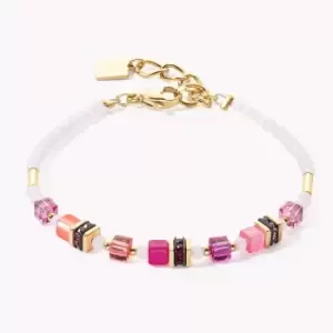 Image of Coeur De Lion Graduated GEOCUBE Bracelet Gold Magenta Pink