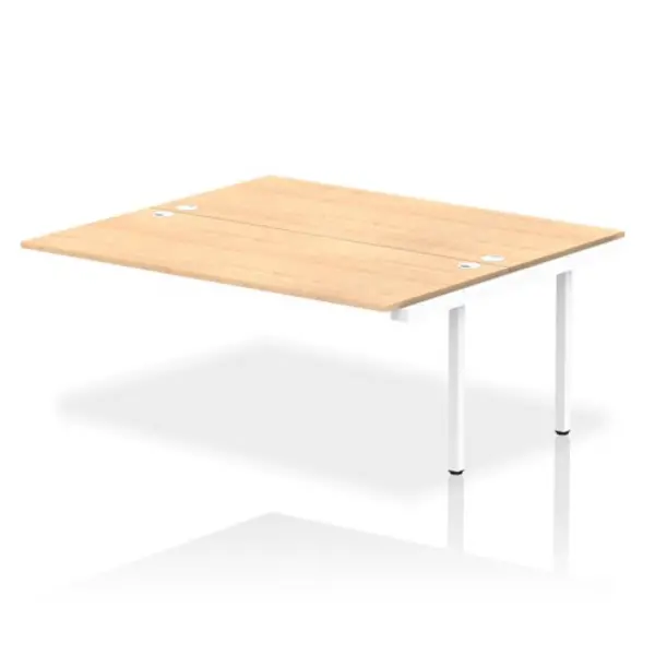 Image of Impulse Bench Dynamic Impulse W1800 x D1600 x H750mm Back to Back Bench Desk 2 Person Extension Kit Maple Finish White Frame - IB00432 IB00432