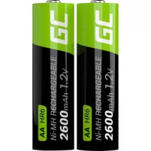 Image of Green Cell HR6 AA battery (rechargeable) NiMH 2600 mAh 1.2 V 2 pc(s)